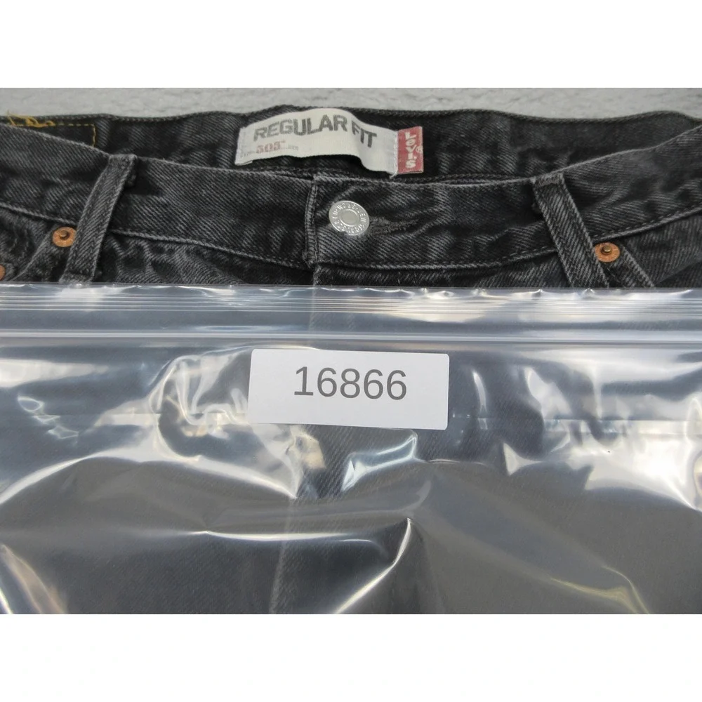 Levis 505 Jeans Mens 36x32 Faded Black Regular Fit Straight Leg 100% Cotton